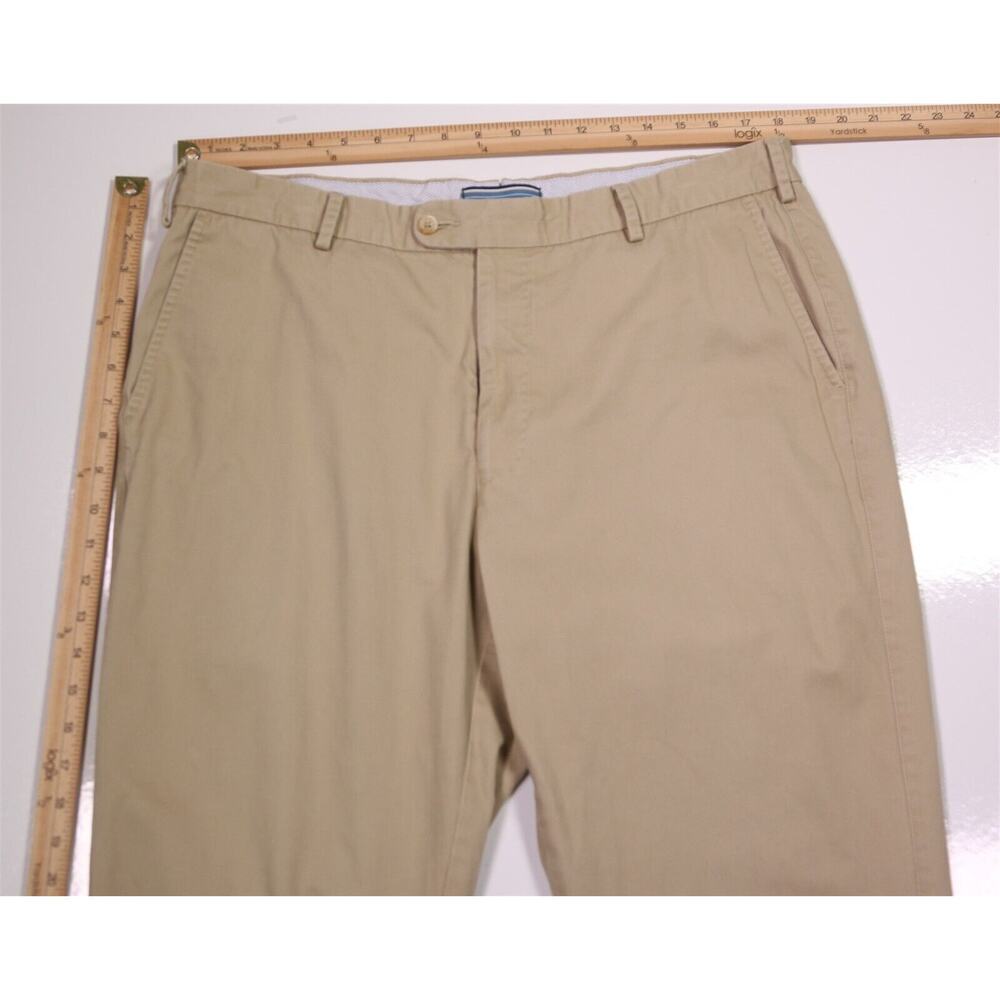 Peter Millar Raleigh Washed Twill Flat Front Cotton Chino Pants 38x31 - Picture 4 of 7